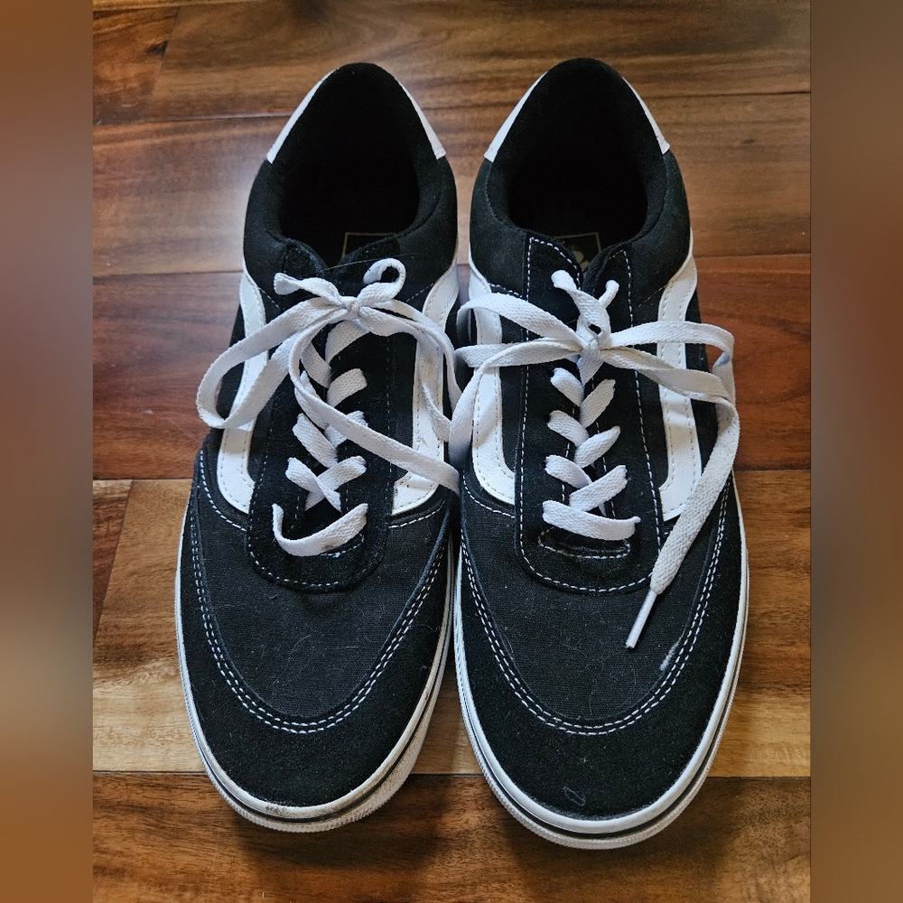 Vans Black and White Low-Top Skate Sneakers